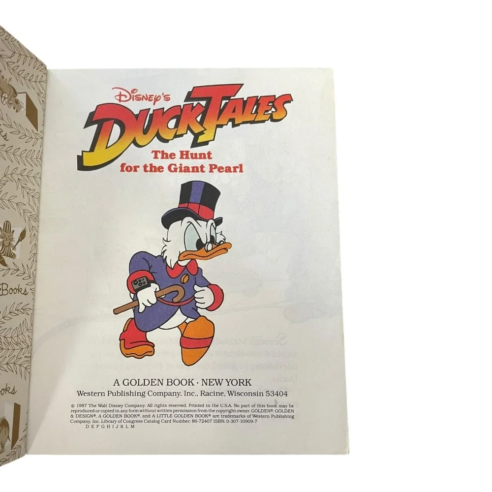 Disney's DuckTales The Hunt for the Giant Pearl Little Golden Book 1987 Vintage